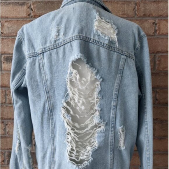 Pacsun Distressed Grunge Denim Jacket - Picture 2 of 6